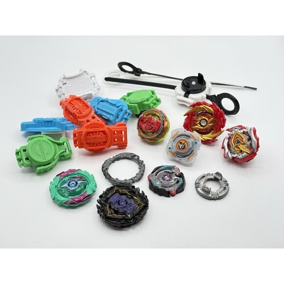 Beyblade Large Lot Metal & Plastic Launchers Accessories Parts Vintage Rare - Picture 1 of 5